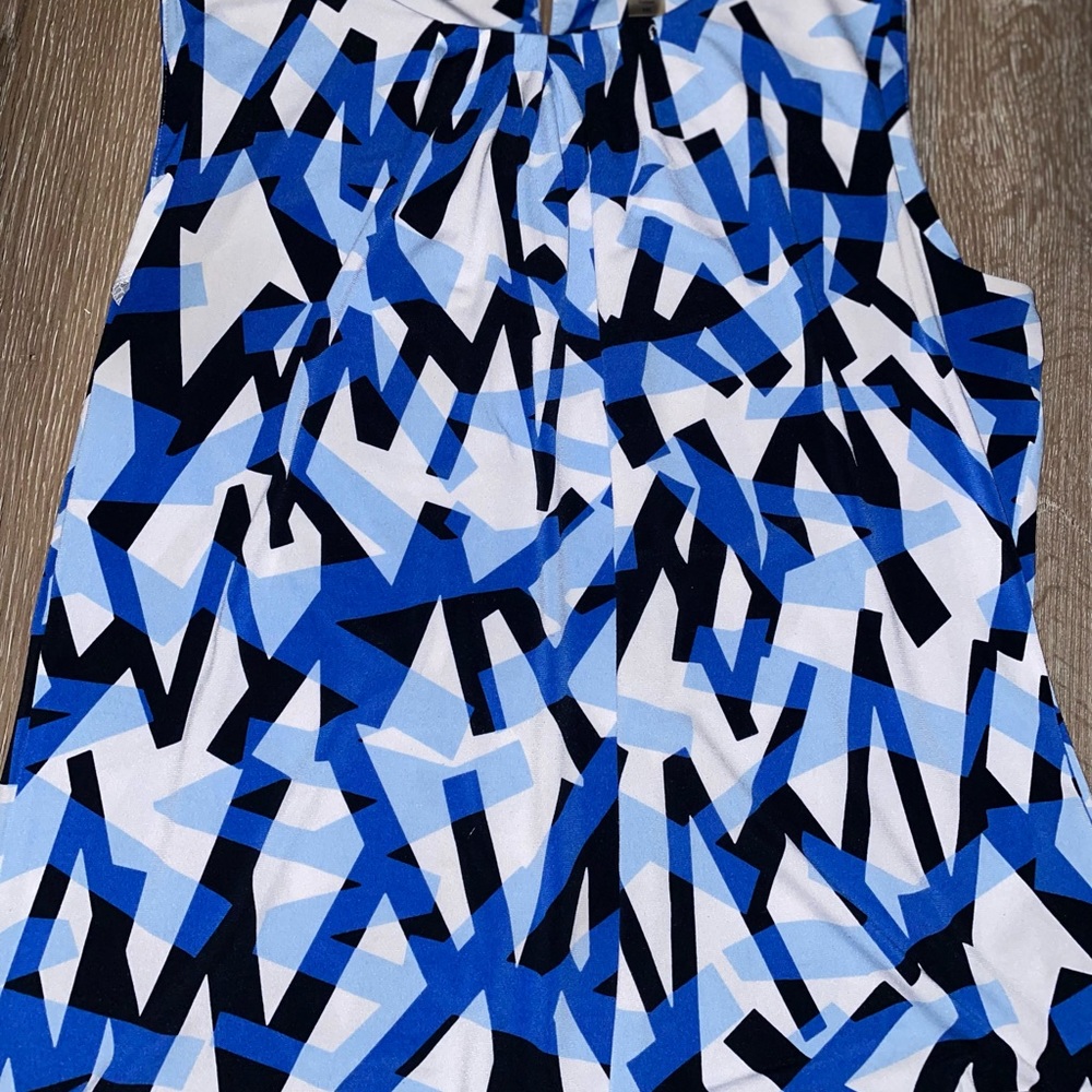 CALVIN KLIEN Women's Multicolor Blue/White/Black Top